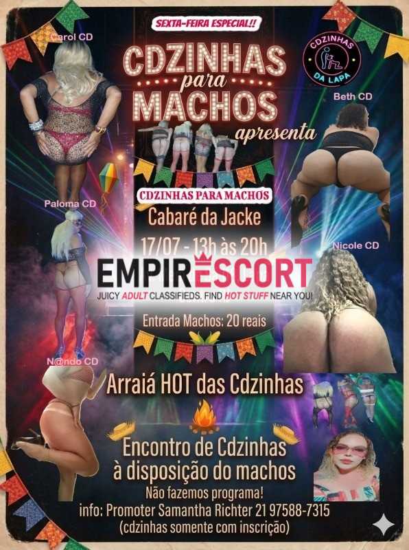 arraia hot das cdzinhas lapa - sexta-feita especial confraternização de cdzinhas passivinhas à disposição dos machos comidinhas salgadinhos e docinhos liberados para os homens comedores